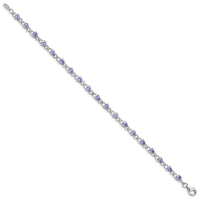 Load image into Gallery viewer, Sterling Silver Rhodium-plated Tanzanite and Diamond Bracelet
