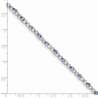 Load image into Gallery viewer, Sterling Silver Rhodium-plated Tanzanite and Diamond Bracelet
