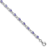 Load image into Gallery viewer, Sterling Silver Rhodium-plated Tanzanite and Diamond Bracelet
