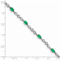 Load image into Gallery viewer, Sterling Silver Rhodium-plated Emerald and Diamond Bracelet
