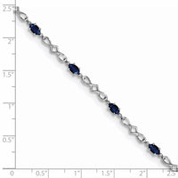 Load image into Gallery viewer, Sterling Silver Rhodium-plated Sapphire and Diamond Bracelet
