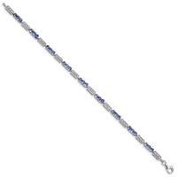 Load image into Gallery viewer, Sterling Silver Rhodium-plated Tanzanite and Diamond Bracelet
