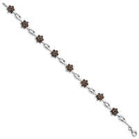Load image into Gallery viewer, Sterling Silver Rhodium-plated Smoky Quartz Bracelet
