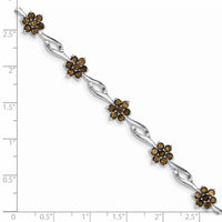 Load image into Gallery viewer, Sterling Silver Rhodium-plated Smoky Quartz Bracelet
