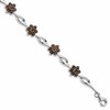 Sterling Silver Rhodium-plated Smoky Quartz Bracelet