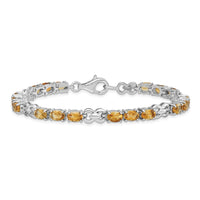 Load image into Gallery viewer, Sterling Silver Rhodium-plated Citrine Bracelet
