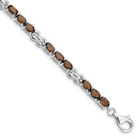 Load image into Gallery viewer, Sterling Silver Rhodium-plated Smoky Quartz Bracelet
