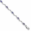 Sterling Silver Rhodium Plated Diamond and Tanzanite Bracelet