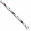 Sterling Silver Rhodium-plated Garnet and Diamond 7.25in Bracelet