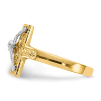 Load image into Gallery viewer, 14k Two-tone Polished Crucifix Ring
