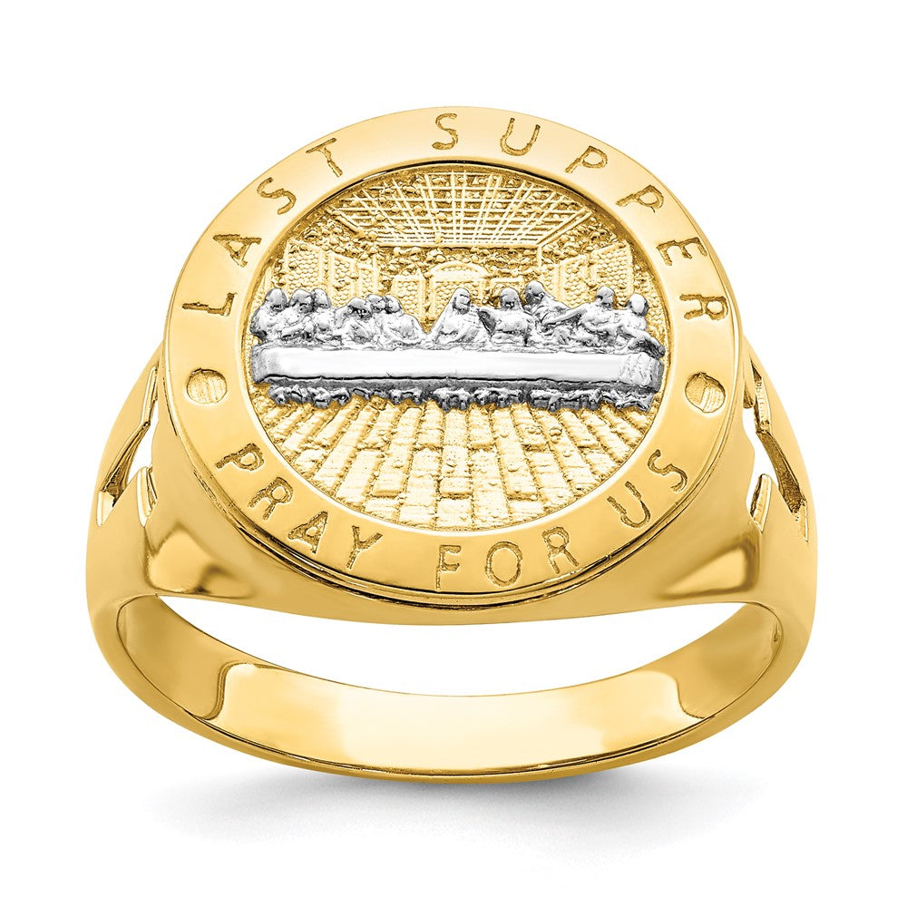 14K w/Rhodium The Last Supper Men's Ring