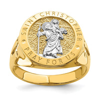 Load image into Gallery viewer, 14K w/Rhodium Saint Christopher Ring
