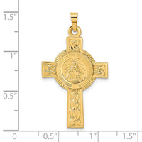 Load image into Gallery viewer, 14k Cross with Miraculous Medal Pendant
