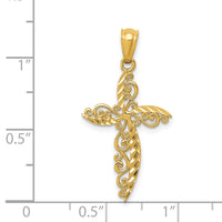 Load image into Gallery viewer, 14k Scroll Design Cross Pendant
