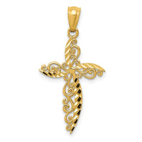 Load image into Gallery viewer, 14k Scroll Design Cross Pendant
