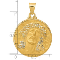 Load image into Gallery viewer, 14k Head of Christ Medal Hollow Round Pendant
