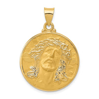 Load image into Gallery viewer, 14k Head of Christ Medal Hollow Round Pendant
