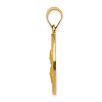 Load image into Gallery viewer, 14k Sacred Heart of Jesus Medal Hollow Round Pendant
