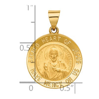 Load image into Gallery viewer, 14k Sacred Heart of Jesus Medal Hollow Round Pendant
