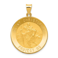 Load image into Gallery viewer, 14k Saint Christopher Medal Hollow Pendant
