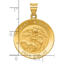 Load image into Gallery viewer, 14k Saint Michael Medal Hollow Pendant
