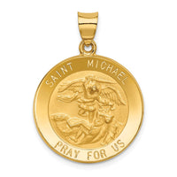 Load image into Gallery viewer, 14k Saint Michael Medal Hollow Pendant
