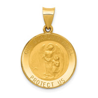 Load image into Gallery viewer, 14k Guardian Angel Medal Hollow Pendant
