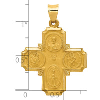Load image into Gallery viewer, 14k Four-Way Religious Medal Hollow Pendant
