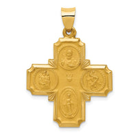 Load image into Gallery viewer, 14k Four-Way Religious Medal Hollow Pendant
