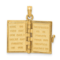 Load image into Gallery viewer, 14K 3D Pink Enameled Lord&#39;s Prayer Bible Pendant
