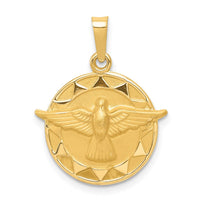 Load image into Gallery viewer, 14k Holy Spirit Medal Hollow Round Pendant
