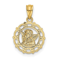 Load image into Gallery viewer, 14k w/Rhodium Framed Cherub Pendant
