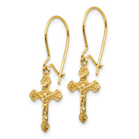 Load image into Gallery viewer, 14k Polished Crucifix Earrings
