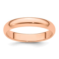 Load image into Gallery viewer, 14k Rose Gold 4mm Half Round Wedding Band Size 10
