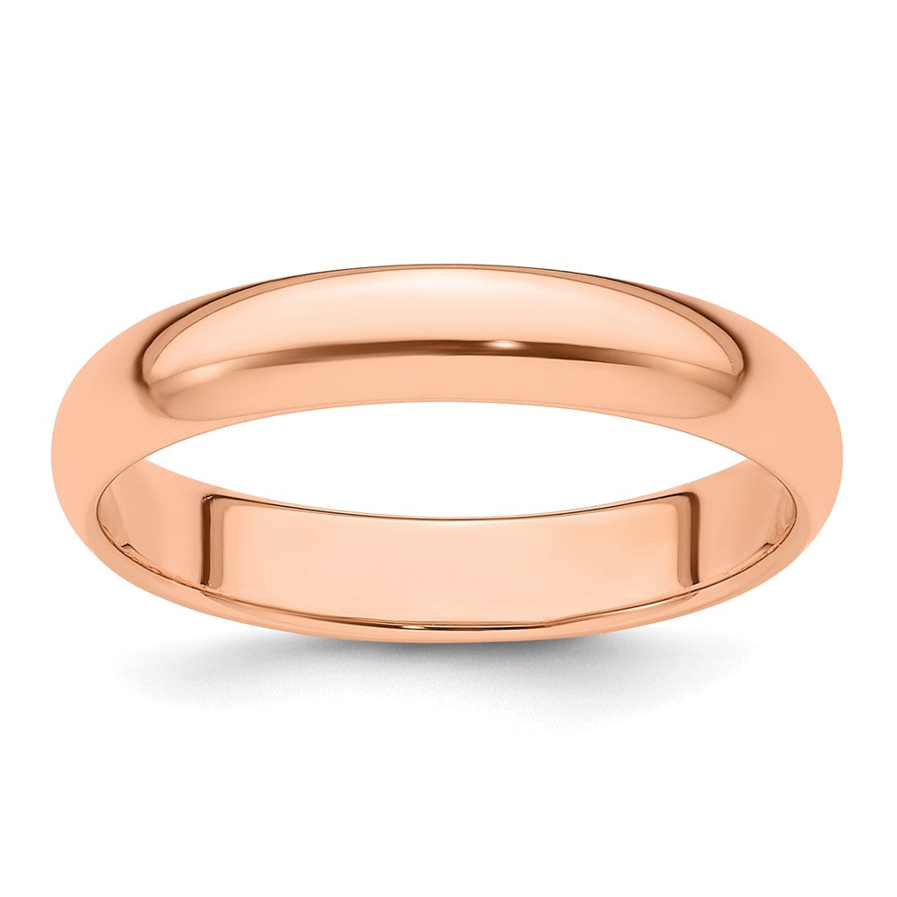 14k Rose Gold 4mm Half Round Wedding Band Size 9