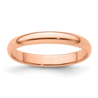 Load image into Gallery viewer, 14k Rose Gold 3mm Lightweight Half Round Wedding Band Size 10.5
