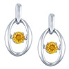 SS Earrings with Citrine 2 = 1/5 ctw