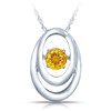 SS Pendant with Citrine 1=1/5 ctw W/chain