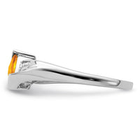 Load image into Gallery viewer, Sterling Silver 5X5 ANC Citrine &amp; Diamond Ring
