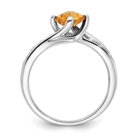 Load image into Gallery viewer, 10K White Gold Citrine and Diamond Ring
