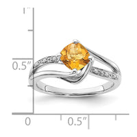 Load image into Gallery viewer, 10K White Gold Citrine and Diamond Ring
