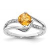 10K White Gold Citrine and Diamond Ring