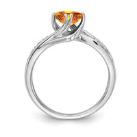 Load image into Gallery viewer, SS 6X6 Citrine and Diamond Ring
