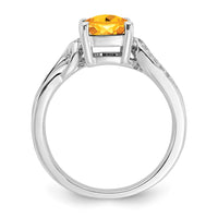 Load image into Gallery viewer, Sterling Silver Citrine &amp; Diamond Ring
