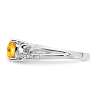 Load image into Gallery viewer, Sterling Silver Citrine &amp; Diamond Ring
