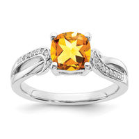 Load image into Gallery viewer, Sterling Silver Citrine &amp; Diamond Ring
