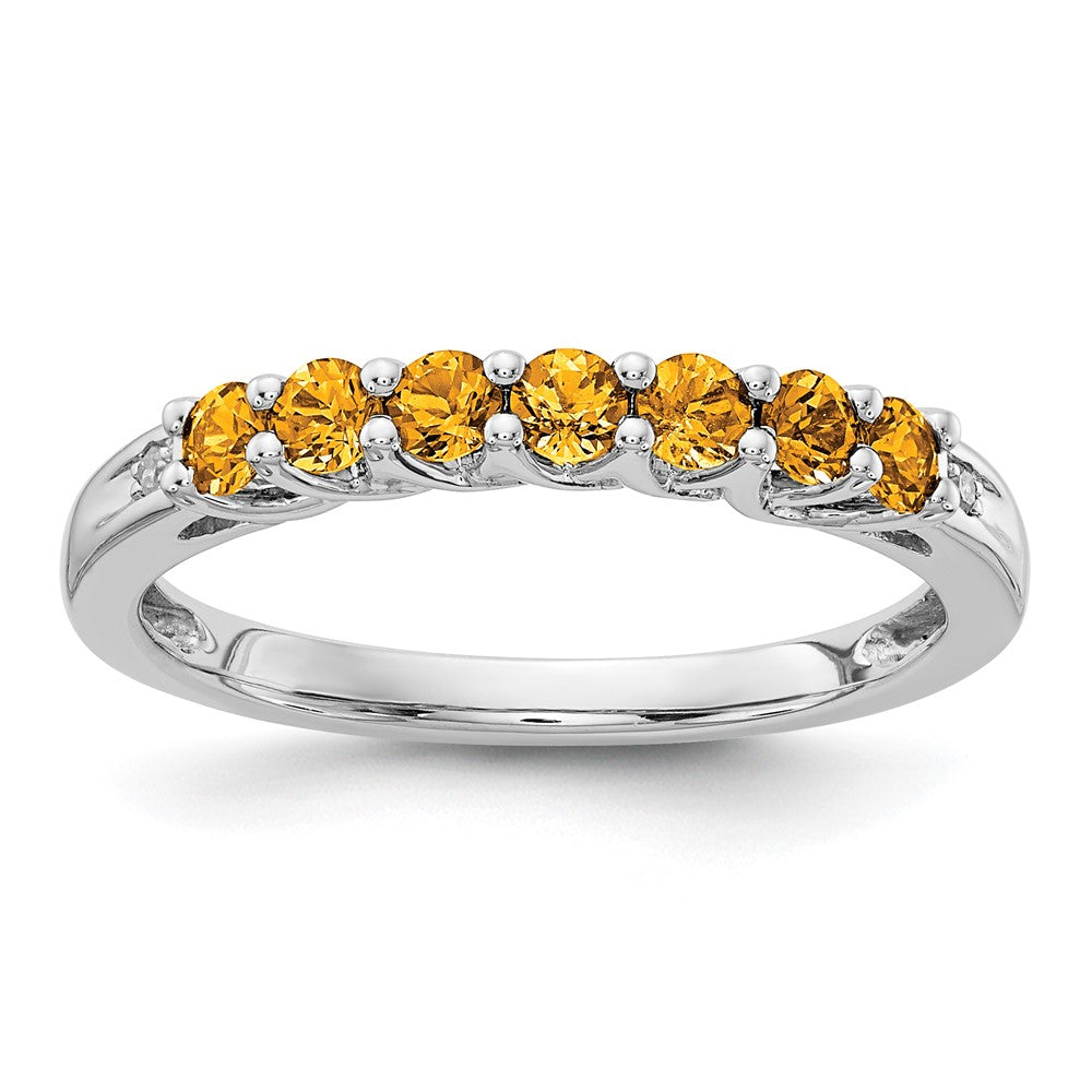 10k White Gold Citrine (heat treated) & Diamond Ring