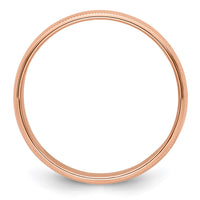 Load image into Gallery viewer, 14k Rose Gold 6mm Milgrain Half-Round Wedding Band Size 4
