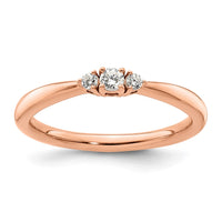 Load image into Gallery viewer, 14K Rose Gold Diamond Complete 3 Stone Promise/Engagement Ring
