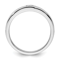 Load image into Gallery viewer, 14k White Gold Grooved Complete Diamond Mens Wedding Band
